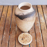 RAAQUU Omoide Ceramic Urn (Pre-Order) for Adult Remains - Raku Pottery 170 cubic inches Unique Handmade Cremation Vessel for Ashes, Pets, Cats, Dogs by RAAQUU