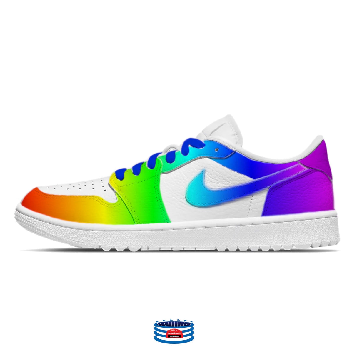 "Rainbow" Jordan 1 Golf Shoes by Stadium Custom Kicks