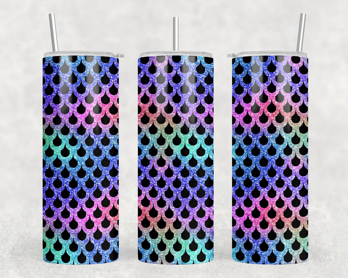 Rainbow Scales - 20 oz Steel Skinny Tumbler - Optional Blue Tooth Speaker - Speaker Color will Vary by Rowdy Ridge Co