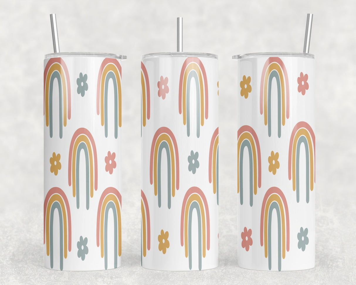 Rainbows|Skinny Tumbler|Optional Bluetooth Speaker| Speaker Color Varies by Rowdy Ridge Co