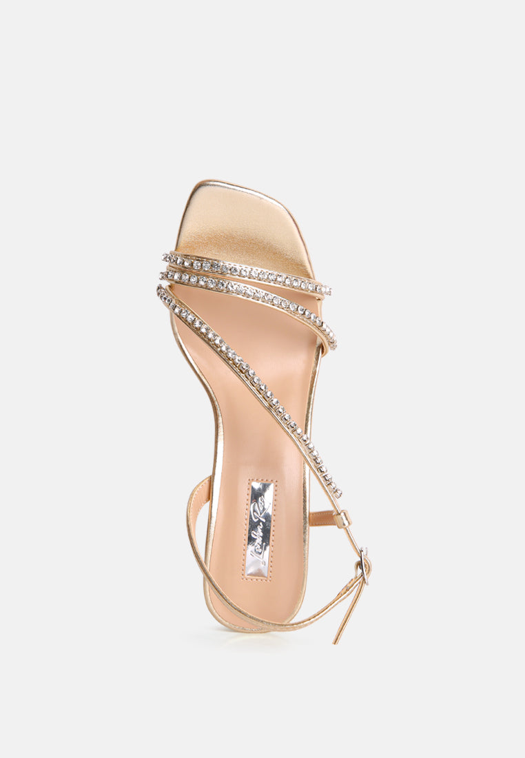 raisins pie diamante embellished block heel sandals by London Rag