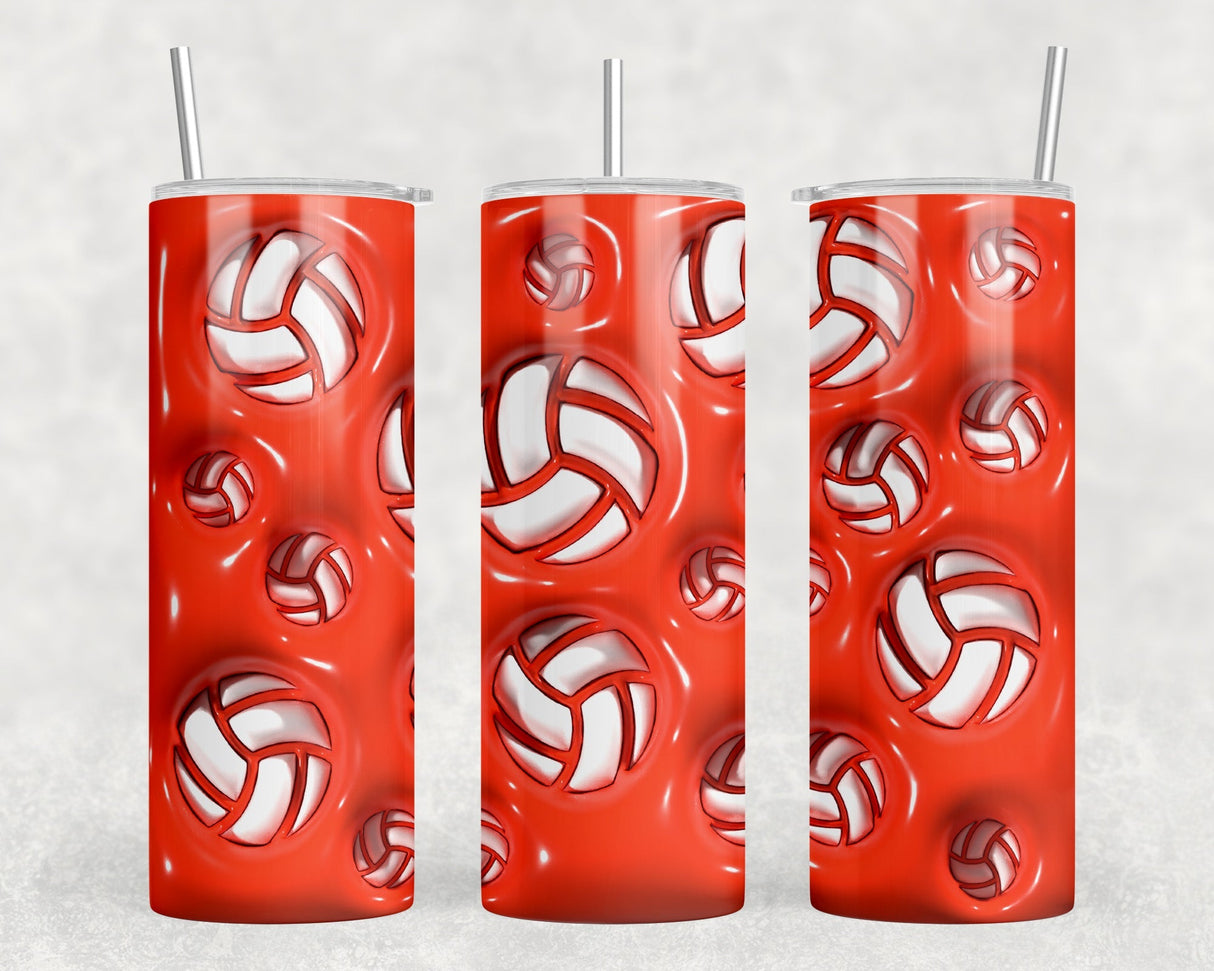 Red Volleyball|Skinny Tumbler|Optional Bluetooth Speaker| Speaker Color Varies by Rowdy Ridge Co