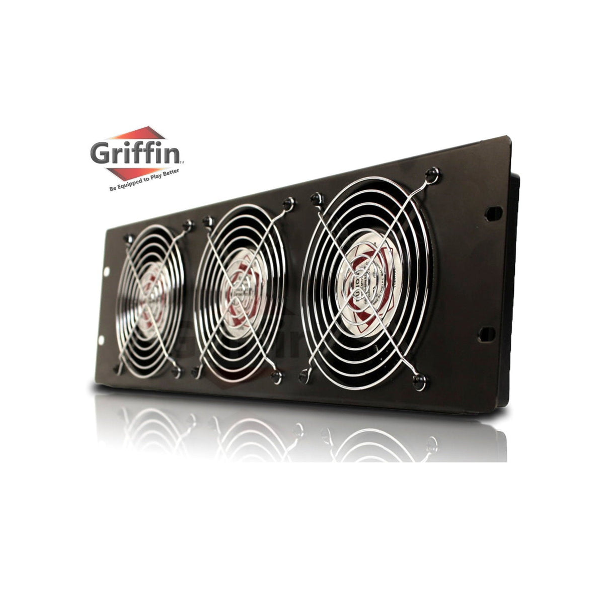 GRIFFIN Rackmount Cooling Fan - 3U Ultra-Quiet Triple Exhaust Fans, Keep Studio Audio Equipment Gear Cool - Rack Mount on Network IT System Server by GeekStands.com