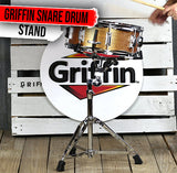 GRIFFIN Deluxe Snare Drum Stand | Percussion Hardware Kit with Key | Double Braced Medium Weight Mount for Snares, Tom Drums & Practice Pad | Adjustable Height & Tilting Gear Clamp Style Basket Holder by GeekStands.com