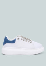 Jaxen Rhinestones Lace Up Sneakers by London Rag