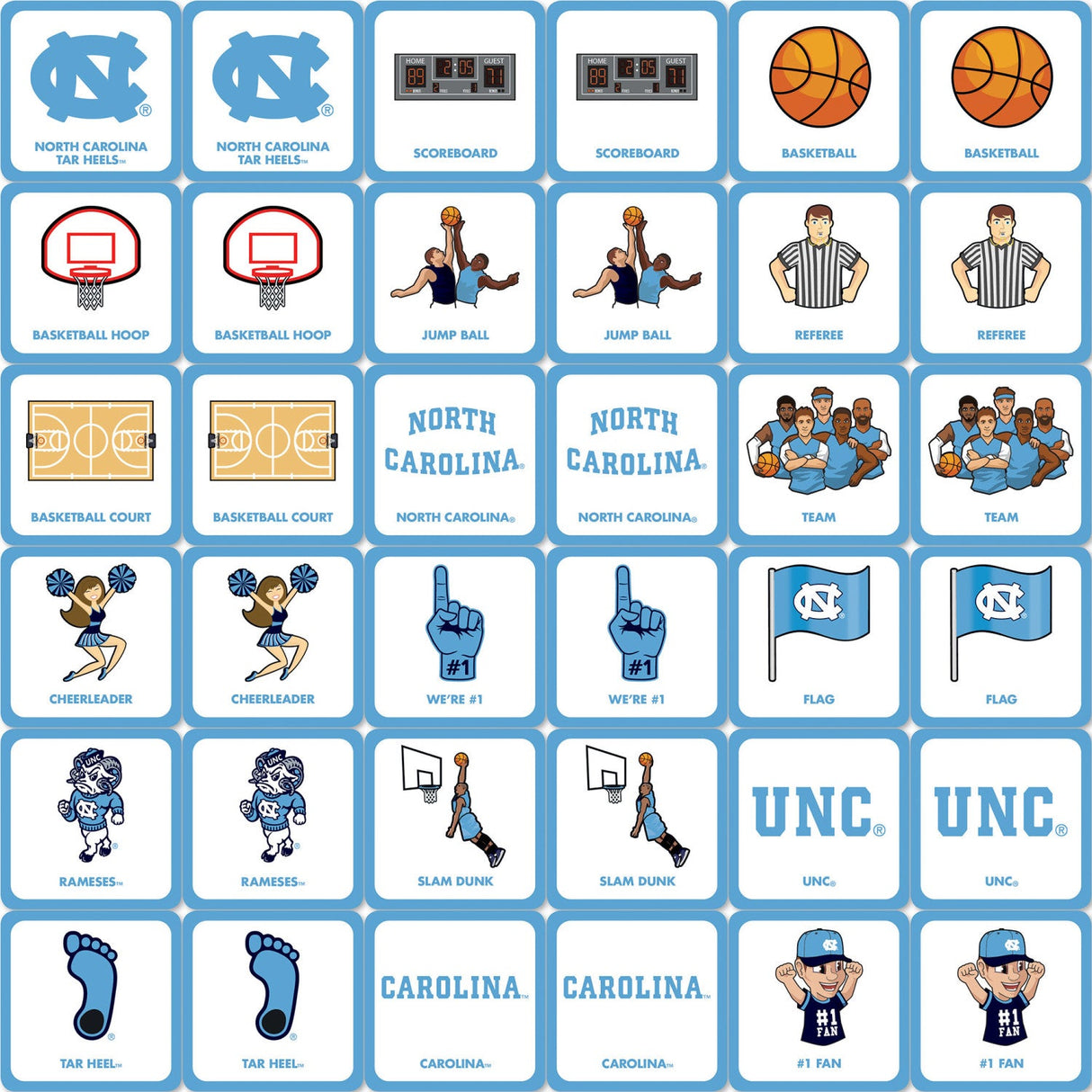 UNC Tar Heels Matching Game by MasterPieces Puzzle Company INC