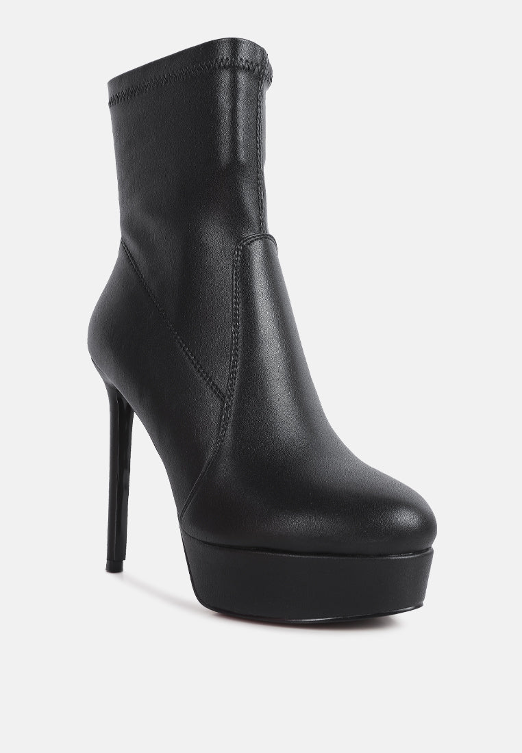 rossetti stretch pu high heel ankle boots by London Rag