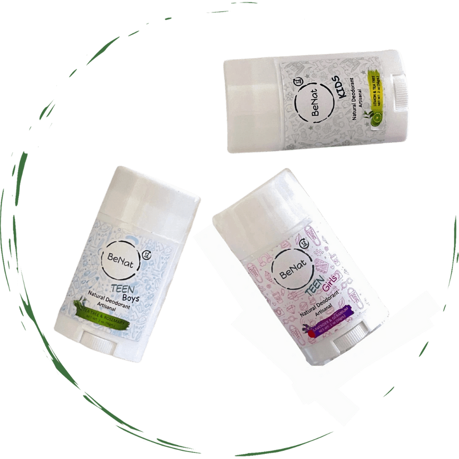 2-Pack all-Natural Deodorants for Kids & Teens by BeNat