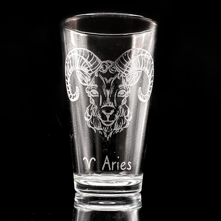 ZODIAC Pint Glasses by LumEngrave