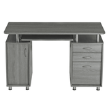 Techni Mobili Complete Workstation Computer Desk with Storage, Grey by Level Up Desks