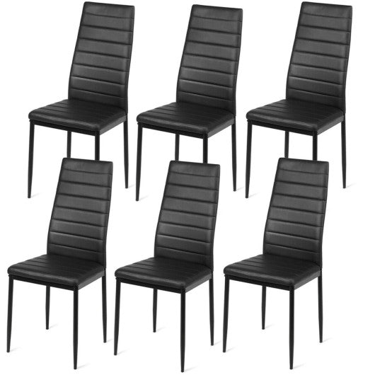 Set of 2 or 6 High Back Dining Chairs-Set of 6