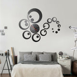 3D DIY  Home Modern Large Wall Clock Sticker Home Room Decor Art Decor  22- Silver _mkpt44 by Js House