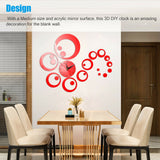 3D DIY  Home Modern Large Wall Clock Sticker Home Room Decor Art Decor22 - Red _mkpt44 by Js House