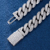 S925 Moissanite Diamond Cuban Link Chain in White Gold - 10mm by Bling Proud | Urban Jewelry Online Store