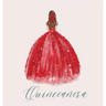 Quinceanera Guest Book with red dress (hardback)