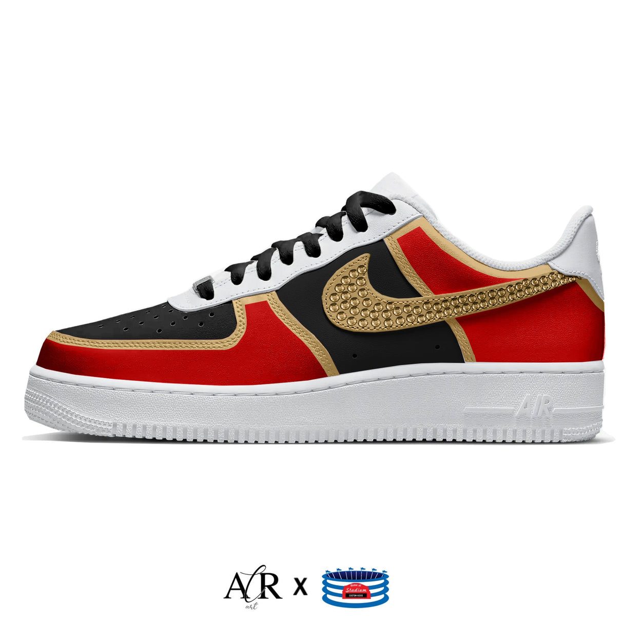 "San Francisco Crystals" Nike Air Force 1 Low Shoes by Stadium Custom Kicks