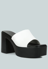 scandal slip on block heel sandals by London Rag