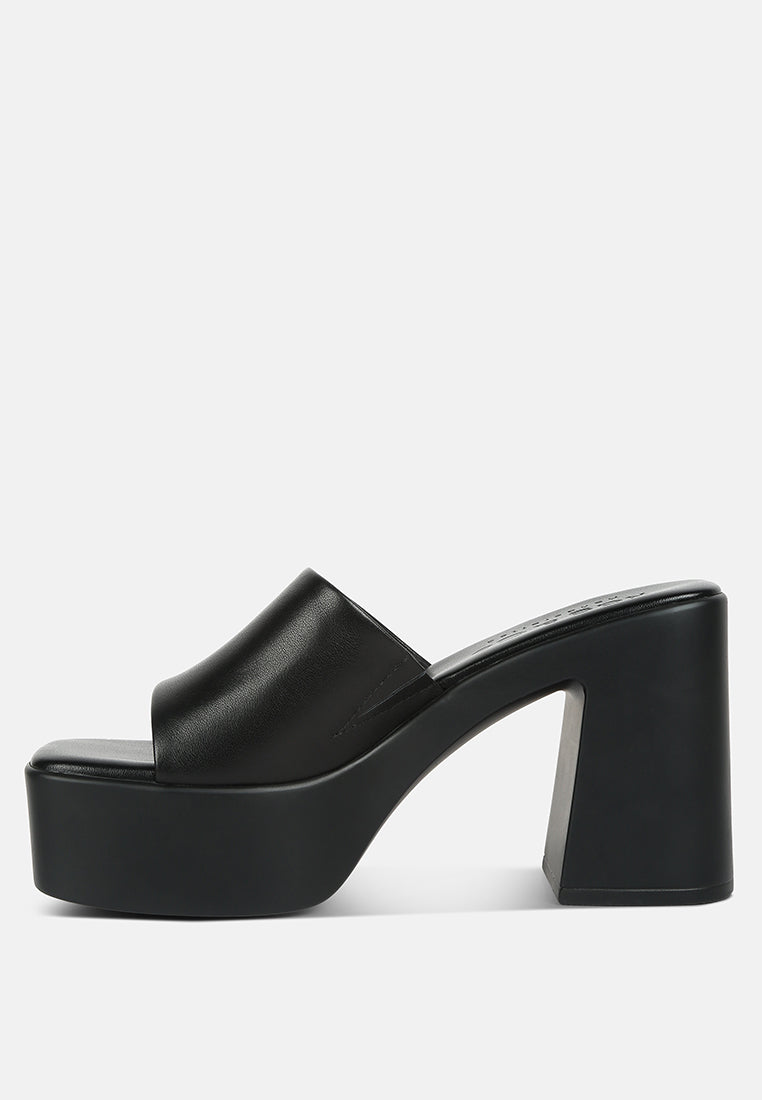 scandal slip on block heel sandals by London Rag