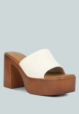 scandal slip on block heel sandals by London Rag