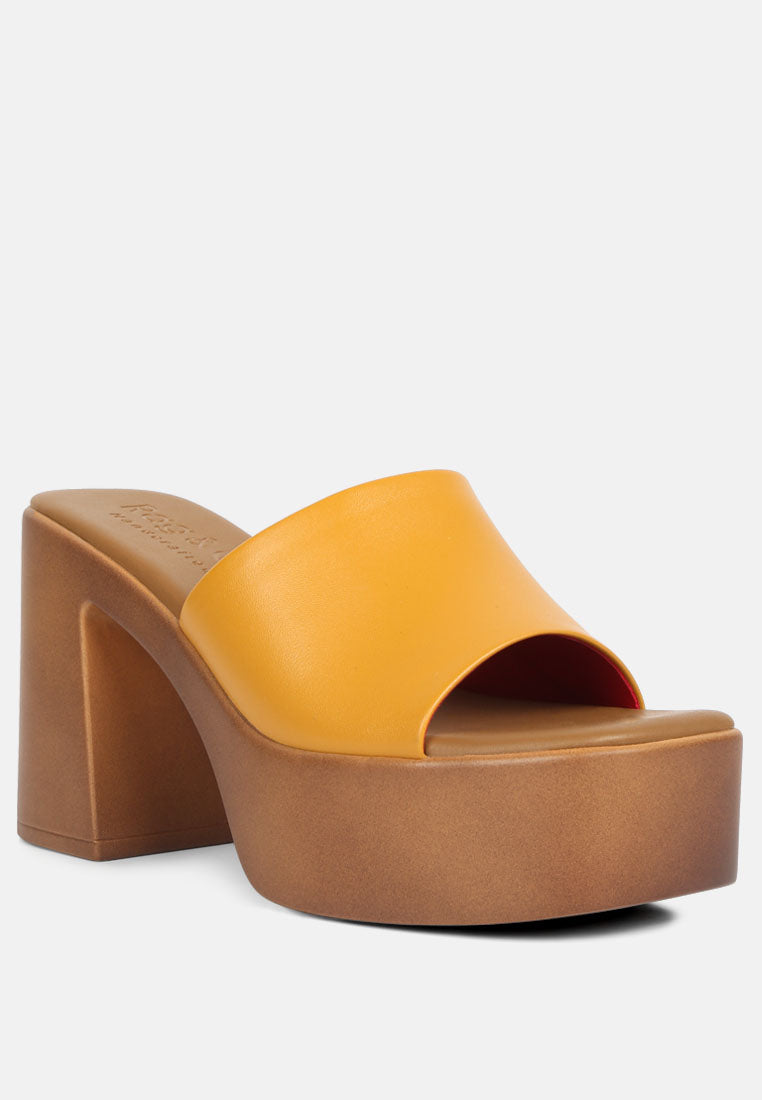 scandal slip on block heel sandals by London Rag