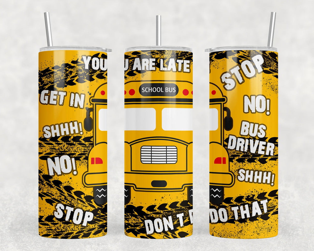 School Bus Driver - 20 oz Steel Skinny Tumbler - Optional Blue Tooth Speaker - Speaker Color will Vary by Rowdy Ridge Co