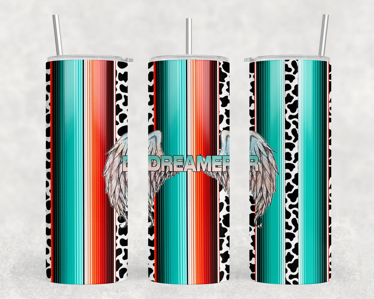 Serape Dreamer - 20 oz Steel Skinny Tumbler - Optional Blue Tooth Speaker - Speaker Color will Vary by Rowdy Ridge Co