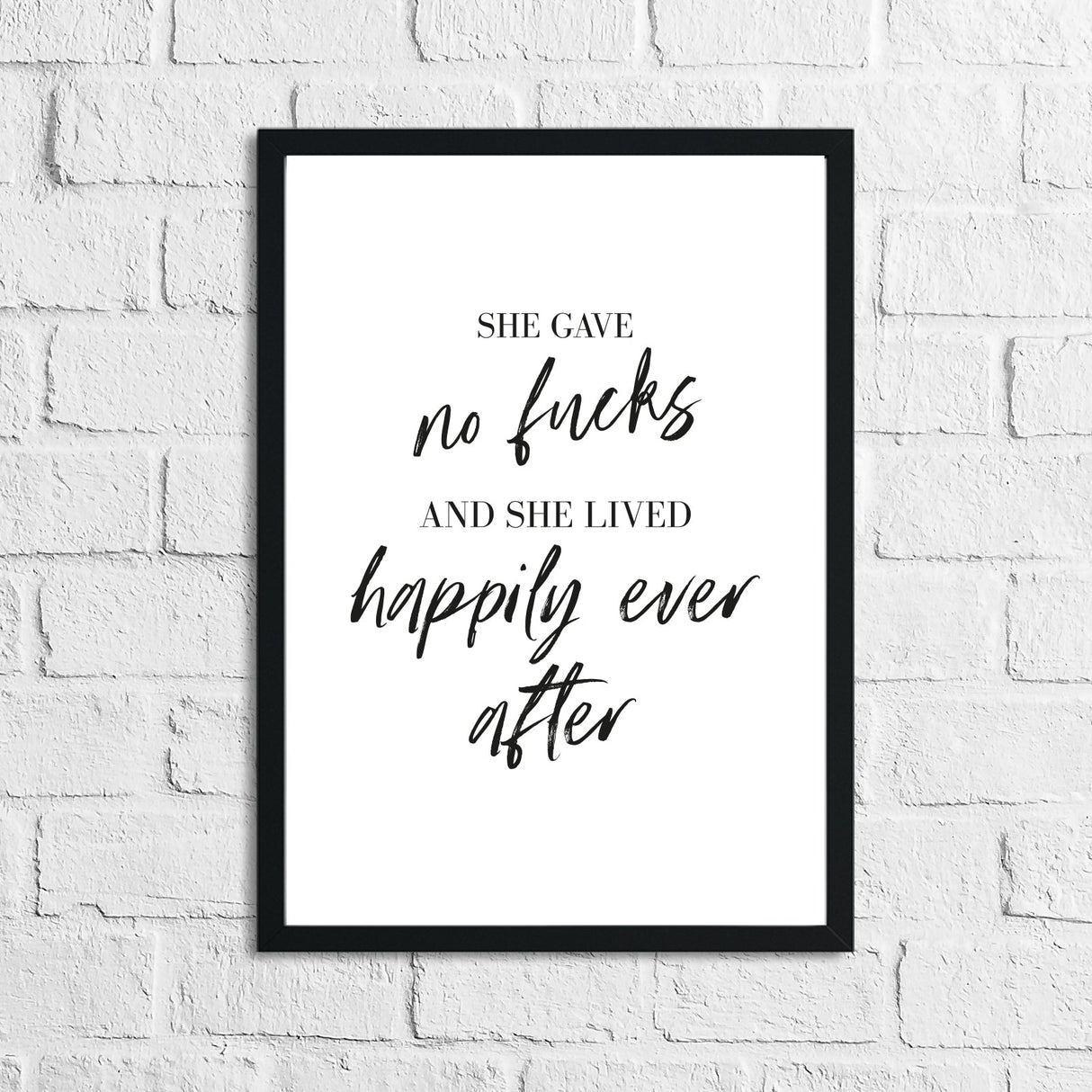 She Gave No Fucks Humorous Funny Wall Decor Print by WinsterCreations™ Official Store