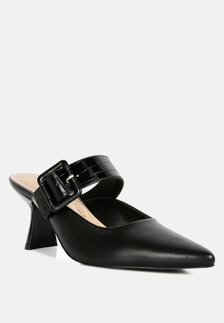 shein star slim block heel mules by London Rag