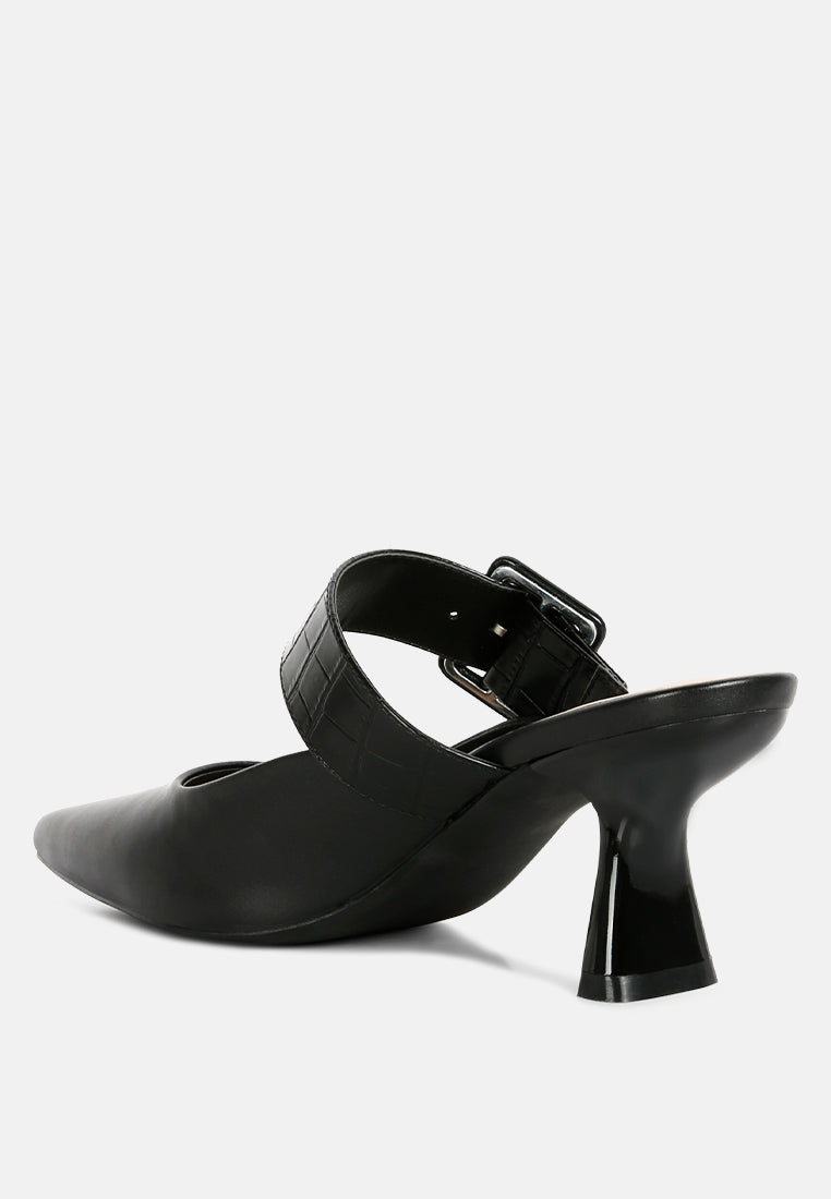 shein star slim block heel mules by London Rag