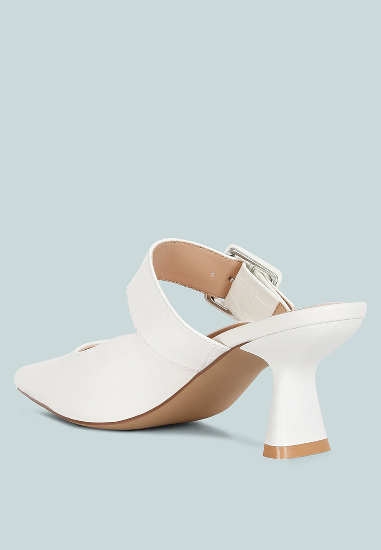 shein star slim block heel mules by London Rag