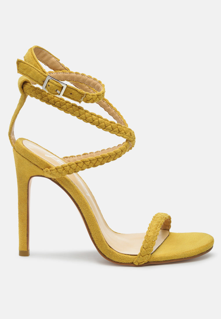 sherri ankle braided strap high heel sandals by London Rag