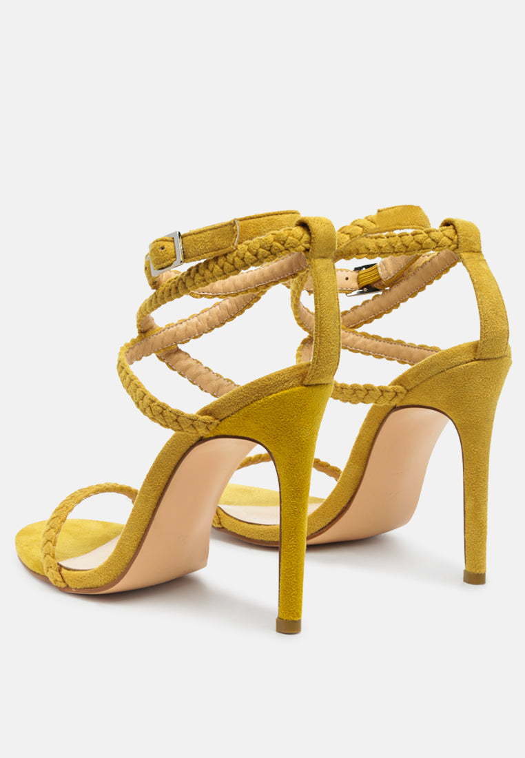 sherri ankle braided strap high heel sandals by London Rag