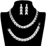 Embellished Chevron Link Necklace Earring Bracelet Set by Madeline Love