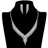 Sparkling Rhinestone Pave Necklace Earring Set by Madeline Love