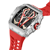 Silver/red Motorsport V2 automatic by ASOROCK WATCHES