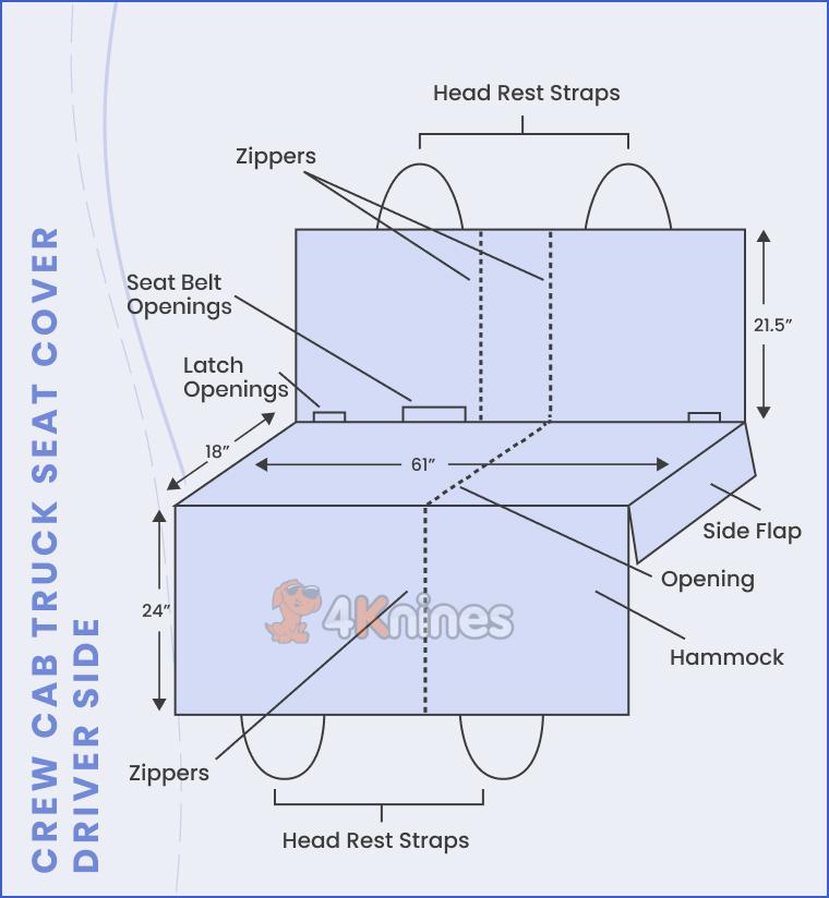 Multi-Function Crew Cab Truck Seat Cover with Hammock by 4Knines®