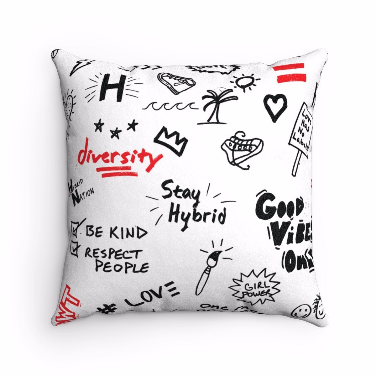 HYBRID NATION "SKETCH" FAUX SUEDE PILLOW by Hybrid Nation