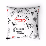 HYBRID NATION "SKETCH" FAUX SUEDE PILLOW by Hybrid Nation