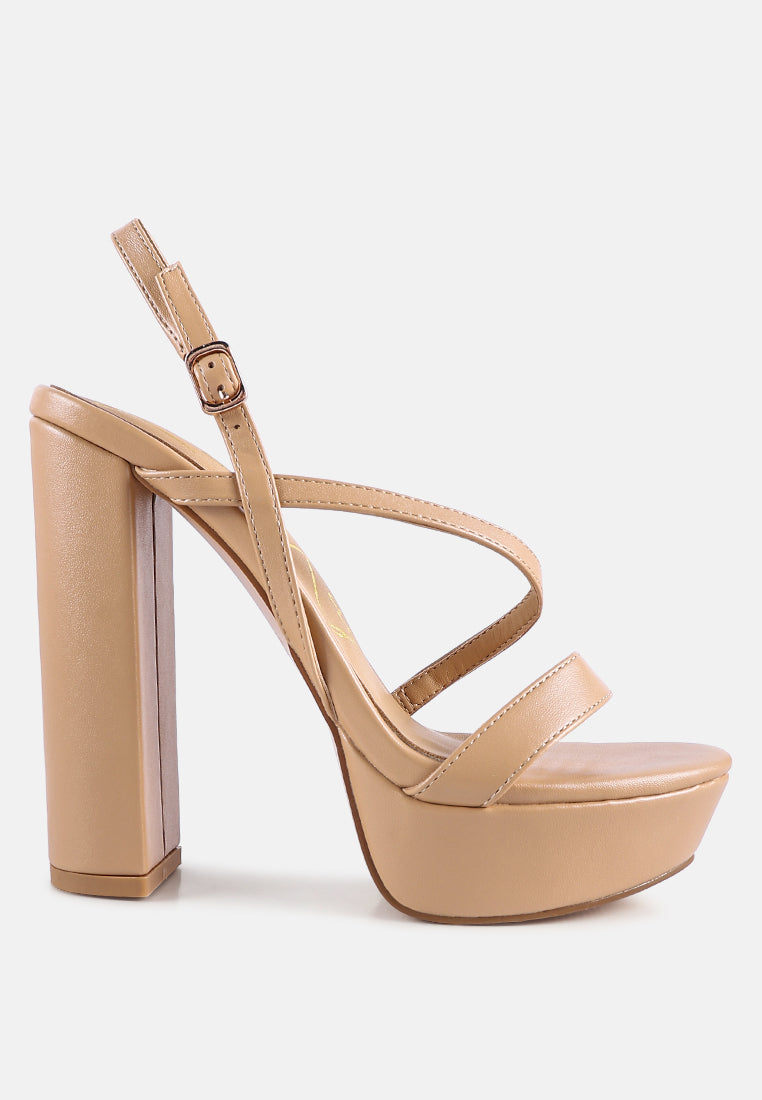 slegs high block heel platform sandals by London Rag