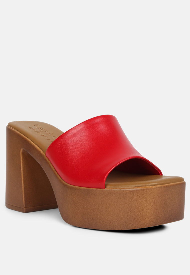 scandal slip on block heel sandals by London Rag