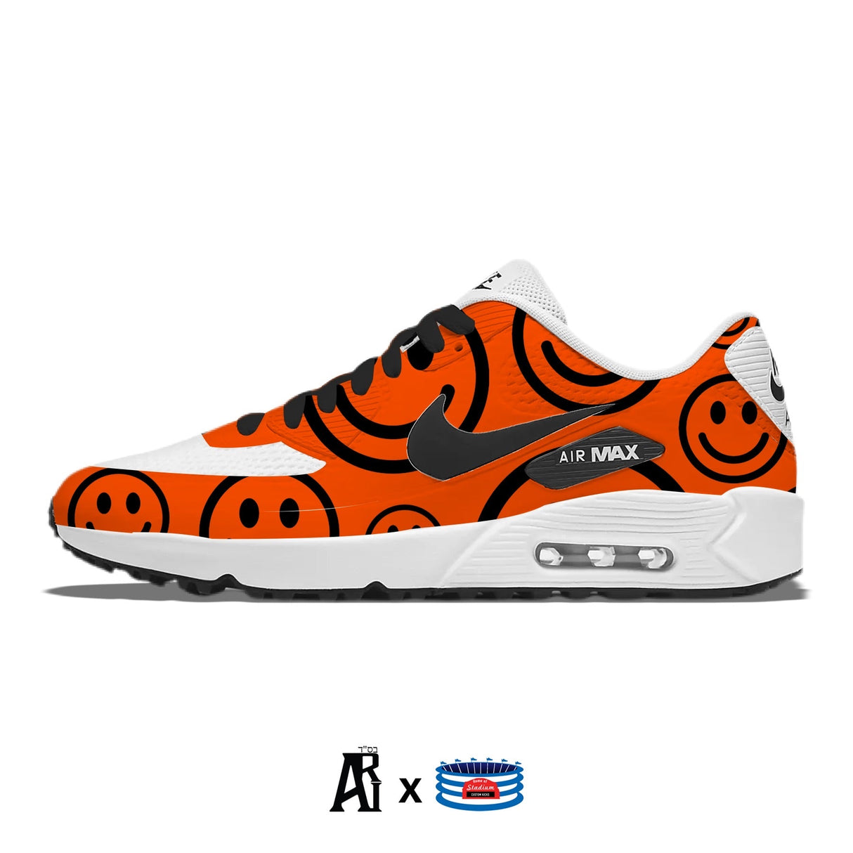 "Smiles" Nike Air Max 90 G Golf Shoes by Stadium Custom Kicks