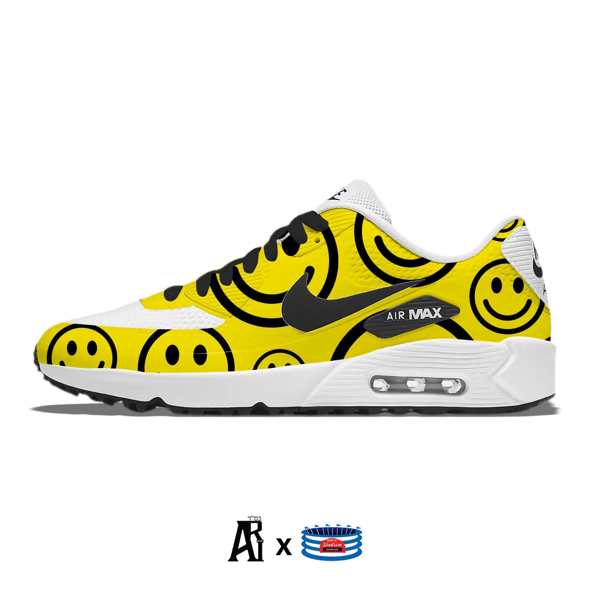 "Smiles" Nike Air Max 90 G Golf Shoes by Stadium Custom Kicks