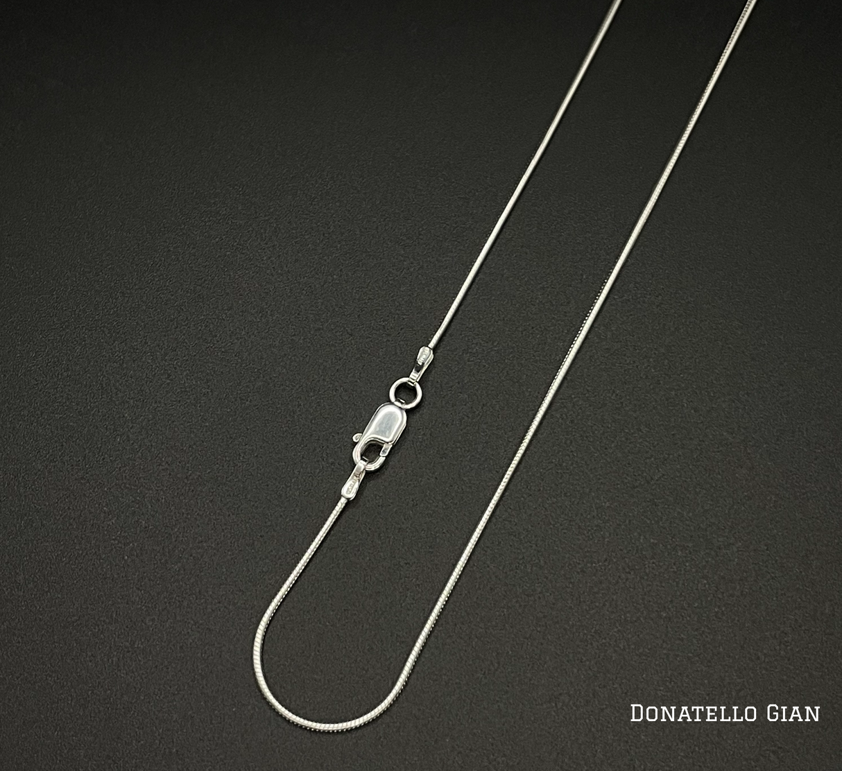 Sterling Silver 925 Round Snake Chain 1MM, 16"-24", Snake Chain Necklace, Italian Made Sterling Silver 925 Unisex Chain by Donatello Gian