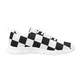 Sneakers for Women, Black and White Plaid Checker Print - Running Shoes by inQue.Style