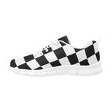 Sneakers for Women, Black and White Plaid Checker Print - Running Shoes by inQue.Style