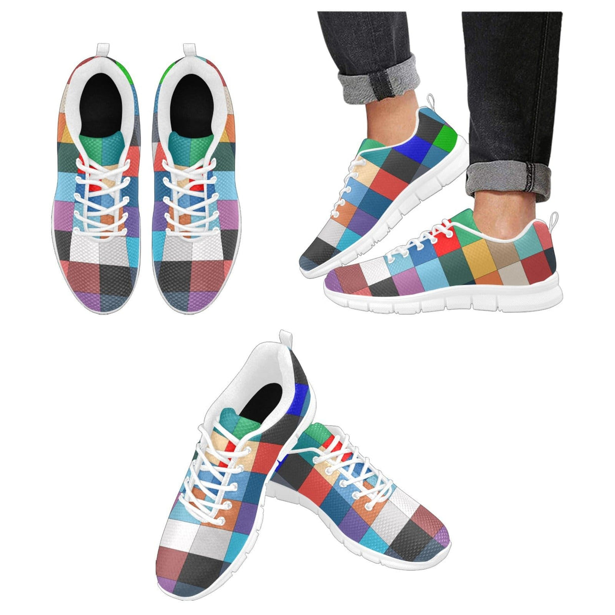 Sneakers for Women, Block Print - Running Shoes by inQue.Style