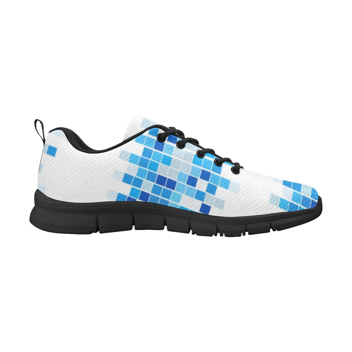 Sneakers for Women, Blue and White Mosaic Print - Running Shoes by inQue.Style