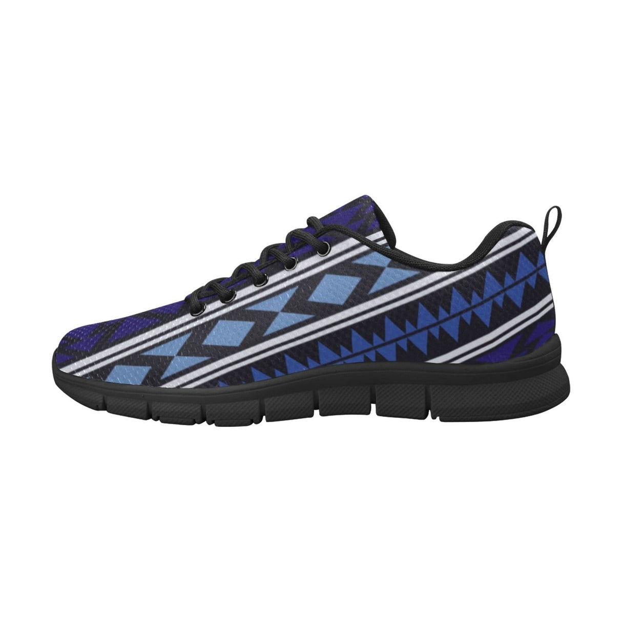 Sneakers for Women, Blue Aztec Print - Running Shoes by inQue.Style