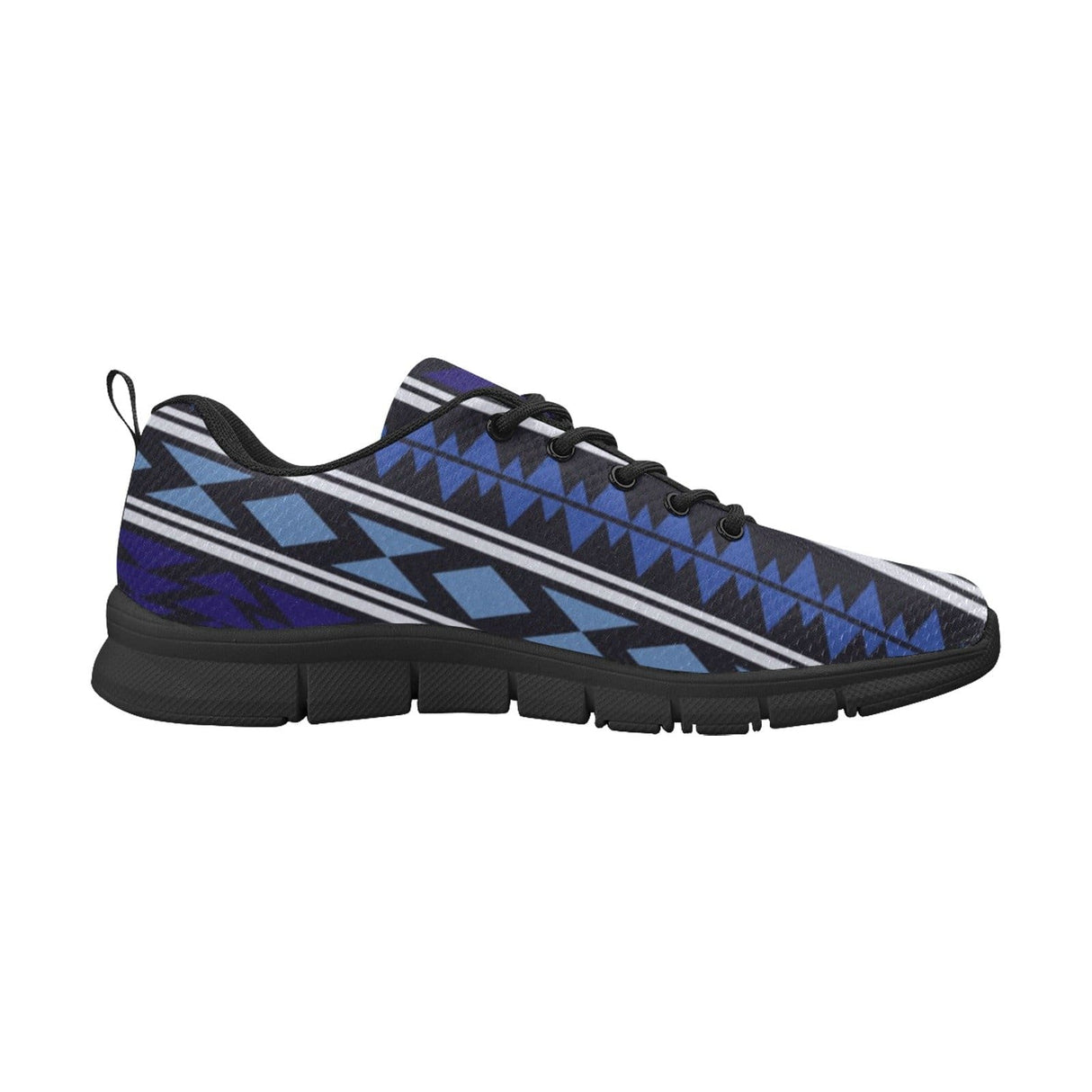 Sneakers for Women, Blue Aztec Print - Running Shoes by inQue.Style