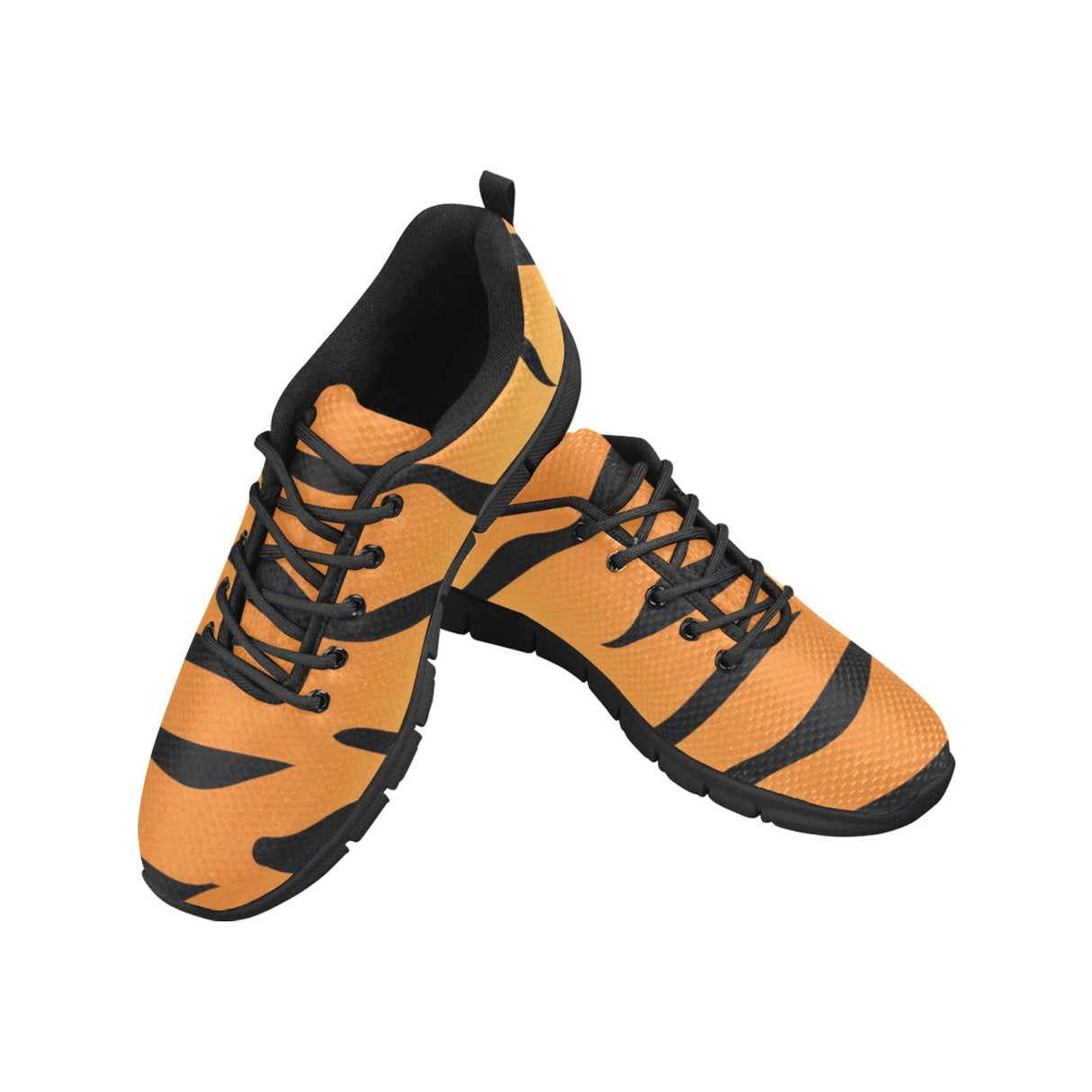 Sneakers for Women, Orange and Black Tiger Striped - Running Shoes by inQue.Style